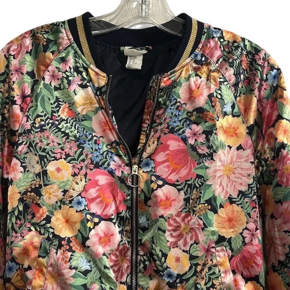 Angela McKay x H&M Kids‎ Floral Bomber Jacket Size 16 Multicolor